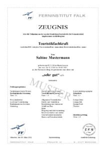 Zeugnis Touristikfachkraft
