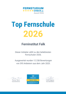 Ein Zertifikat für das Ferninstitut Falk von Fernstudiumcheck